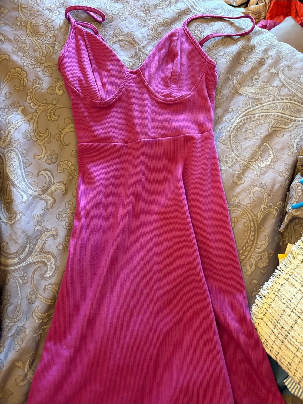 wild fable Hot Pink Ribbed Slip Dress
